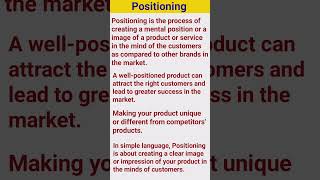 Positioning in Hindi  Market Positioning in Marketing Management positioning shorts education [upl. by Atsejam]