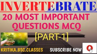 Invertebrates Mcq Lower Nonchordata 20 most important questions and answers [upl. by Breen]