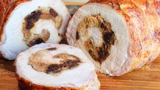 How to Stuff a Pork Loin  Rolled Stuffed Pork Loin Roast Wrapped in Caul Fat [upl. by Anirtruc]