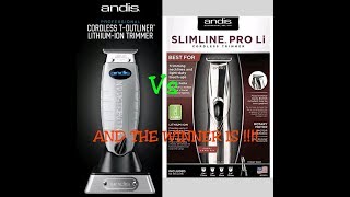 Andis Cordless T Outliner Vs Slimline Pro Li ReviewDemo [upl. by Anora]