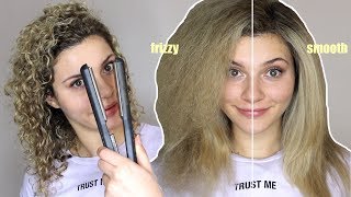 HOW TO STRAIGHTEN CURLY HAIR WITHOUT FRIZZ [upl. by Lanrev598]