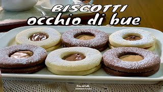 BISCOTTI OCCHIO DI BUE con pasta sablé e crema di nocciola ecco come farli in casa  Prima del Caffè [upl. by Anselm]