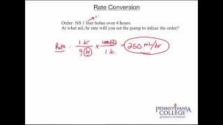 Rate Conversion 22  Finding Bolus Rate in mLhr [upl. by Dotti]