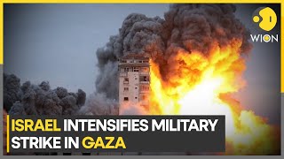 IsraelPalestine war Israel bombs areas close to Gazas AlQuds hospital  World News  WION [upl. by Ayikal909]