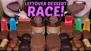 ASMR LEFTOVER DESSERT RACE TICO ICE CREAM MALTESERS CARAMEL CHOCOLATE CAKE BAR FERRERO MOUSSE 먹방 [upl. by Dustin]