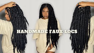 THE MOST NATURAL HANDMADE FAUX LOCS FT SHAKENGO HAIR [upl. by Enywad]