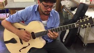 Pasquale Grasso playing an unfinished archtop Valle Guitar [upl. by Meeharbi]