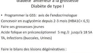 GYNECOLOGIE DIABETE ET GROSSESSE [upl. by Gardia]