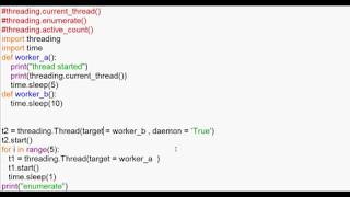 52  Python Tutorial in Tamil threadingenumerate  activecount  currentthread in python [upl. by Olivero]