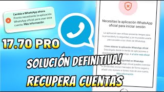 NUEVO WHATSAPP PLUS Ultima Versión ✅ SOLUCIONADO Baneo Necesitas Instalar la versión Oficial 😱 [upl. by Niltyak]