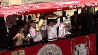 Foot Munich fête le Bayern et son triplé historique [upl. by Uis]