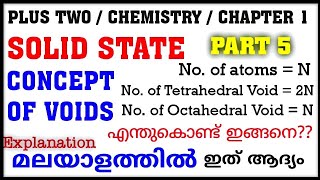 Concept of voids Plus two Chemistry Solid state in Malayalam CBSE NCERT Tetrahedral Octahedral voids [upl. by Florida]