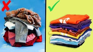 10 SpaceSaving Clothes Folding Ideas Hacks  Life Hacks for Girls 5 Minute [upl. by Pellikka]