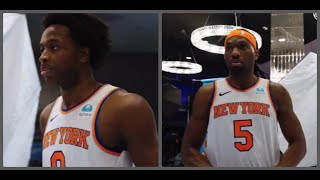 OG AnunobyPrecious AchiuwaMalachi Flynn first look in a New York Knicks jersey [upl. by Shaddock]