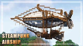 Minecraft How to Build a Steampunk Air Ship  Tutorial [upl. by Enelyar]