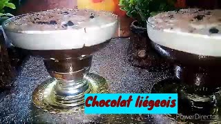 Chocolat liégeois شوكولا لييجوا بدون بيض ولا ماسكربون لتحلياتكم🍫🍫 [upl. by Harp]