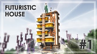 How to Build a Futuristic House in Minecraft  SciFi Building Tutorial Part 12 [upl. by Warfourd36]