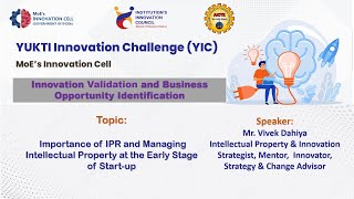 Session on Importance of IPR and Managing Intellectual Property at the Early Stage of Startup [upl. by Eisteb]