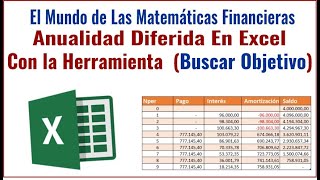 Anualidades Diferidas en Excel con Buscar Objetivo [upl. by Gnohc]