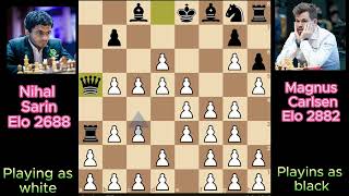 Nihal Sarin vs Magnus Carlsen chess game 217 [upl. by Anahtor]