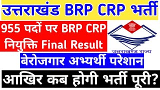 उत्तराखंड BRP CRP शिक्षक भर्ती 955 पदों को लेकर नियुक्ति फाइनल रिजल्ट आखिर कब तक बेरोजगार परेशान [upl. by Vidda]