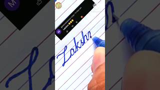 LAKSHMI 💜🧡💜 Beautiful Name In Cursive Writing  Cursive writing Video yourmean shorts [upl. by Nohsar928]