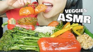 ASMR ROASTED VEGGIES  SPICY THAI DIPPING SAUCE น้ำพริก EATING SOUNDS NO TALKING  SASASMR [upl. by Saraiya608]