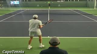 Jenson Brooksby practicing from the baseline court level 🎾 [upl. by Edythe99]