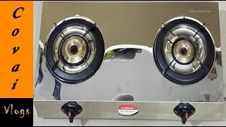 Unboxing 2 Burner vidiem gas stove and review Vidiem vector Nero 2 Burner Stainless steel gas stove [upl. by Siriso]