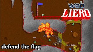 LIERO  jetmen1bunnyhop  kangurs DTF  Defend The Flag  Webliero Early Extended GAMEPLAY [upl. by Schweitzer]