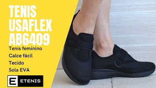 Tênis Casual Feminino Tecido Usaflex Ab6409 Preto [upl. by Einahteb]