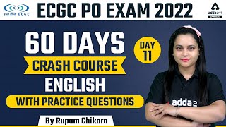 ECGC PO 2022 Notification  English  60 Days Crash Course 11  By Rupam Chikara [upl. by Uchida241]