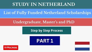 List of Netherlands Scholarships Study in Netherland Fully Funded Scholarship How to Apply [upl. by Irianat]