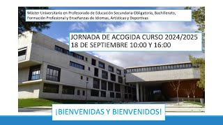 Jornada de Acogida de Curso 20242025  18 de Septiembre 1600 h [upl. by Yruoc]