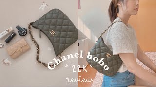 รีวิว CHANEL Hobo 22K กระเป๋าชาแนลใบแรก ควรตำมั้ย จุได้เยอะรึเปล่า  Saypeach Review EP1 [upl. by Meehahs26]