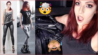 Huge Wardrobe Decluttering  Shiny Leggins Organizing amp Try On 🖤 [upl. by Tudela]