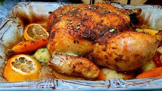 Oven Roasted Chicken Recipe  Simply Mamá Cooks [upl. by Hillyer]