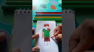 Alex drawing Minecraft🧡💚💚 [upl. by Columbus]