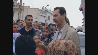 Bashar alAssad in rare public appearance [upl. by Arikahc]