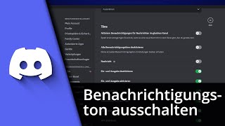 Discord Benachrichtigungston ausschalten  Discord Notification Sound ✅ Tutorial [upl. by Gipsy173]