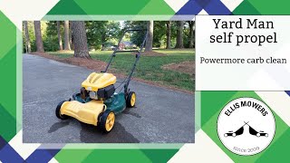 Yard Man self propel push mower Powermore engine detailed carb clean and free up self propel [upl. by Aneehta]