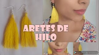 Aretes de hilo fácil de hacer y económicos ✨ Aretes de borla 💛 Aretes en Tendencia Moda 2019 [upl. by Whitebook]