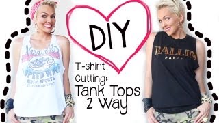 DIY How to Cut A TShirt 2 Ways into A Tank Top  Kandee Johnson [upl. by Noicnecsa478]