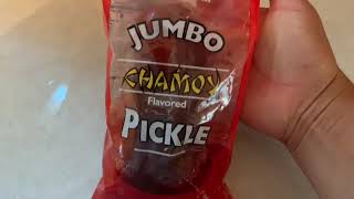 Taste testing a chamoy pickle [upl. by Ramat]