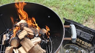 Natural Wood cooking on a Charcoal Grill [upl. by Ahsyek]