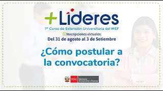 Cómo registrar tu postulación al Curso de Extensión Universitaria del MEF  Líderes [upl. by Formica]