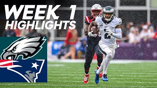 Eagles vs Patriots  2023 Week 1 Highlights [upl. by Goldshell]