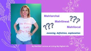 Difference between Matriarchal Matrilineal and Matrilocal systems [upl. by Rafe165]