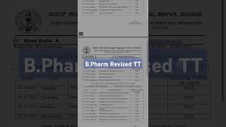 Revised Time Table of BPharm course Theory Examinations during OctoberNovember2024 rguhs [upl. by Anamuj]