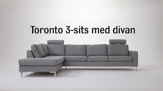 Soffa Toronto 3sits med divan Mio [upl. by Elleinnad519]